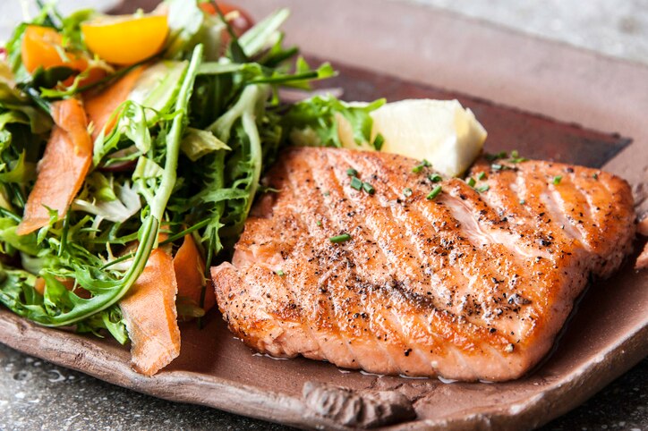 Grilled fillet of wild salmon