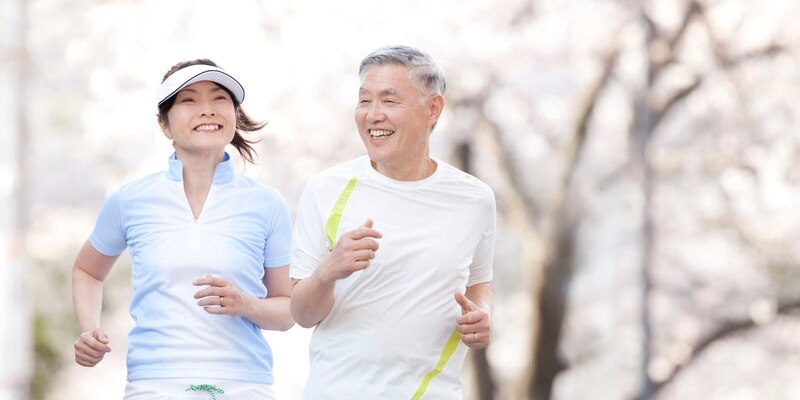 43096375 - senior couple jogging